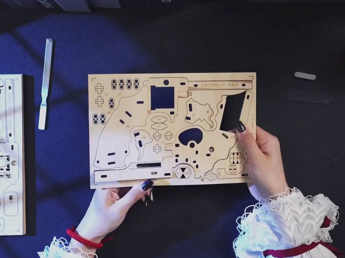 Assembly of the Revolver wooden model kit