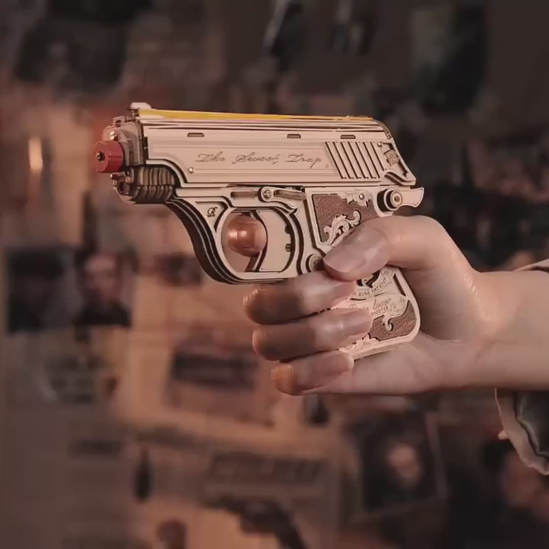 The Pocket Force wooden model firing rubber bands