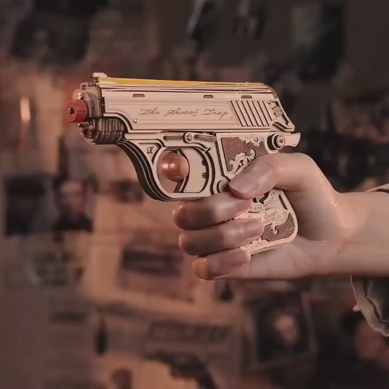 The Pocket Force wooden model firing rubber bands