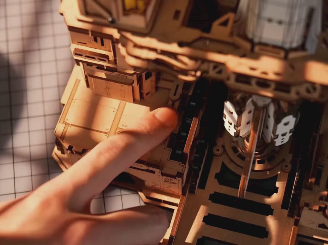Assembly of the Space Shuttle wooden model kit